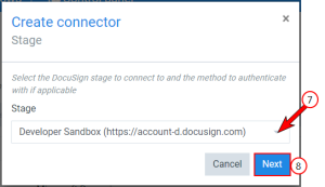 Set DocuSign Connector Stage